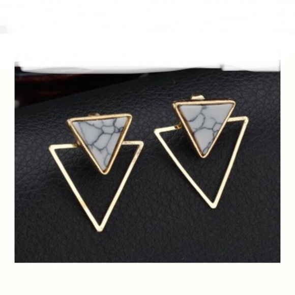 💕☀️3/$30 Circle Geometric Marble Earrings - Picture 2 of 3